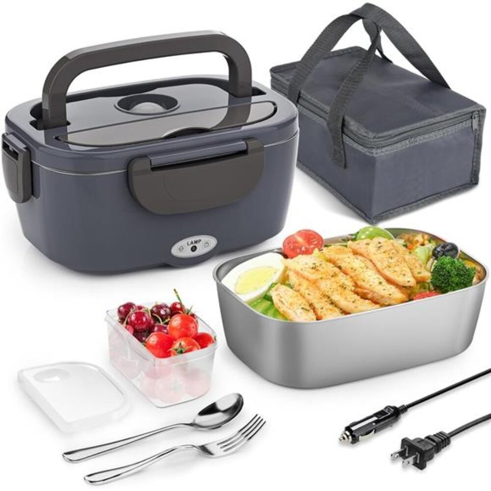 Electric Lunch Box Food Heater for Adults 80W Portable Food Warmer for Car/Home